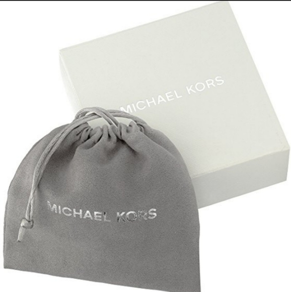 Michael Kors Cuff Bracelet Fixed Double Chain Links Gold Tone Pave Crystals NWT - Picture 7 of 8